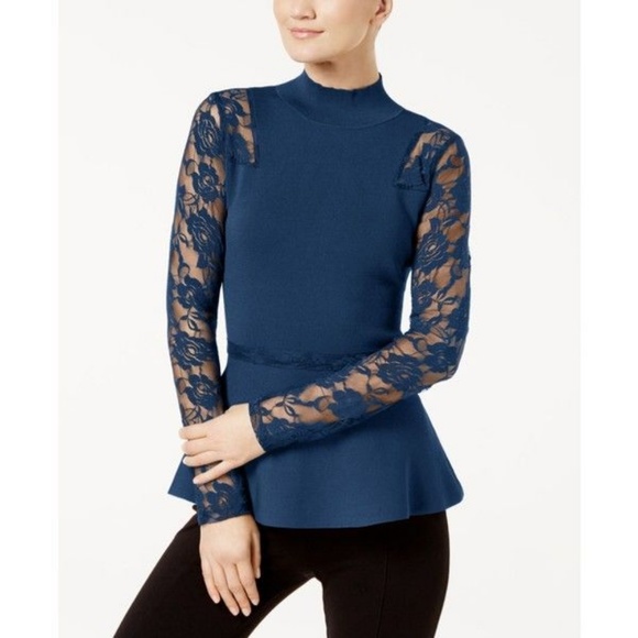 INC International Concepts Tops - NWT INC Lace Peplum Top